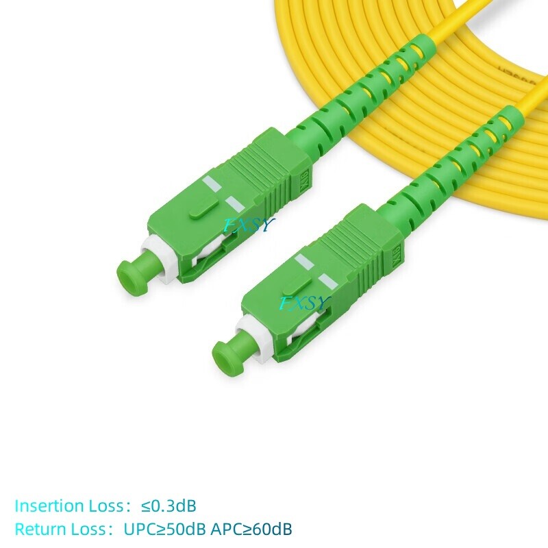 5Pcs 1m 2m 3m 5m SC/APC to SC/APC Single Mode OS2 Simplex Fiber Optic Patch Cord