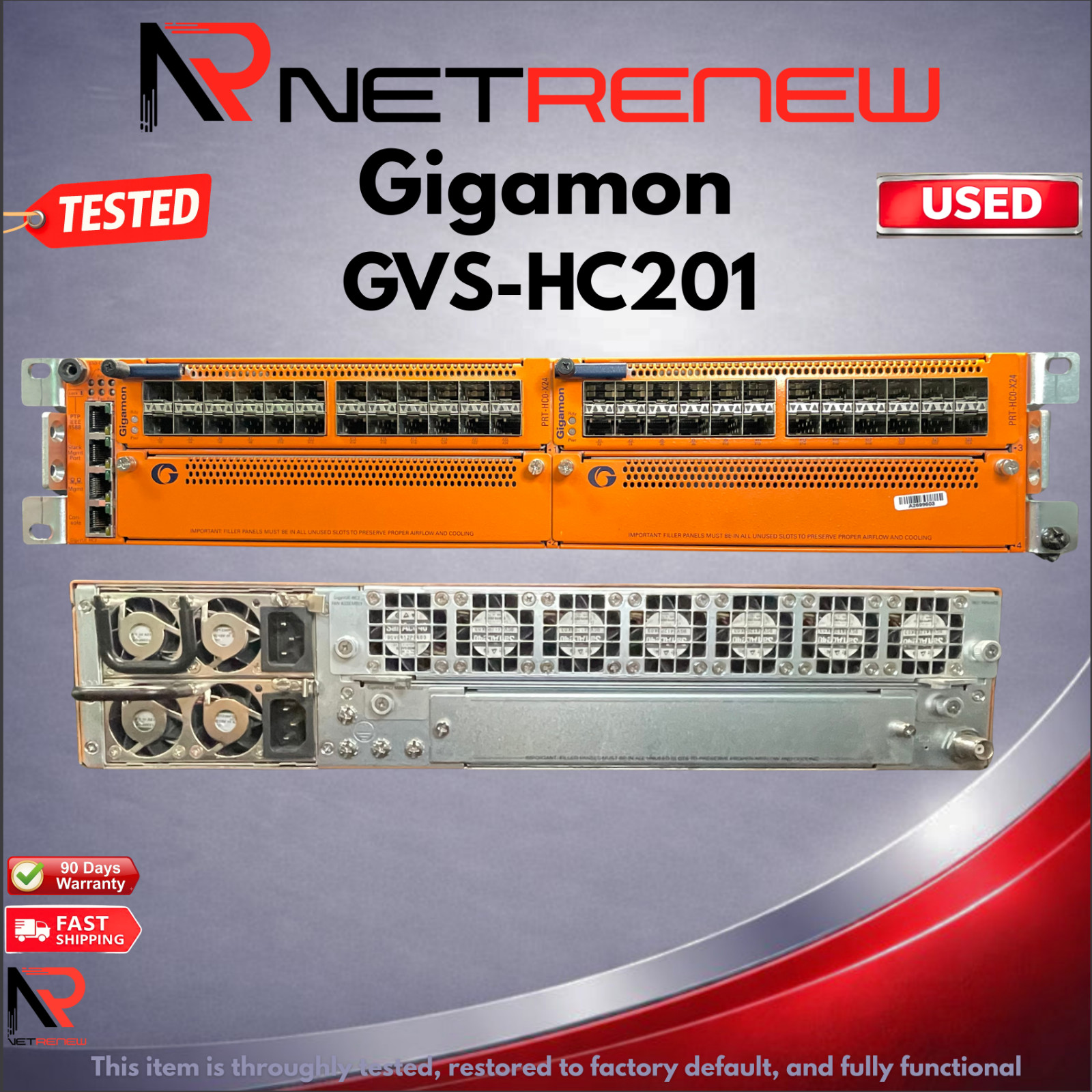 Gigamon GVS-HC201 GigaVUE-HC2 Network Visibility Switch w/2x PRT-HC0/X24