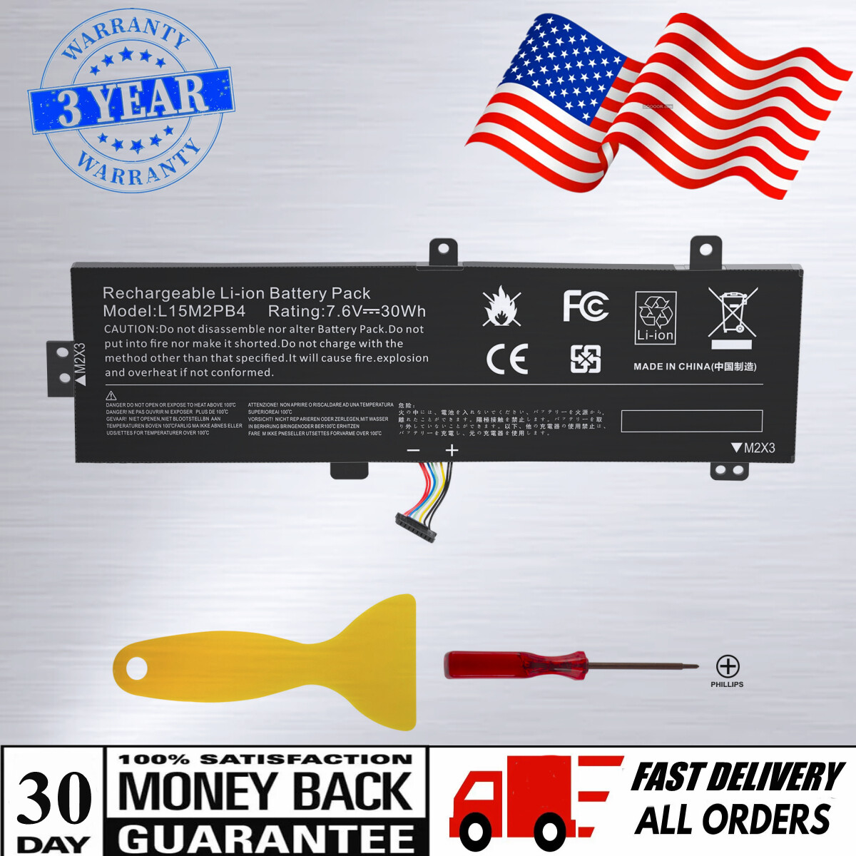 L15L2PB4 L15C2PB5 L15M2PB4 Battery for Lenovo IdeaPad 310-15IKB 310-15ISK 30WH