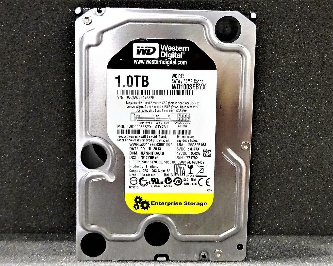 WD1003FBYX Western Digital 1TB 7.2K RPM 3Gb/s 3.5" SATA HDD Hard Drive