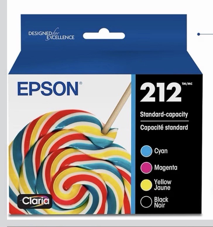 Epson 212 Standard Capacity 3 Color Cartridges (Cyan, Magenta, & Yellow) 07/2028