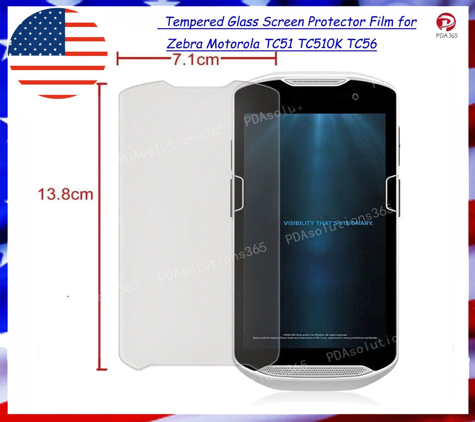 9pcs Tempered Glass Screen Protector Film for Zebra  TC51 TC510K TC56