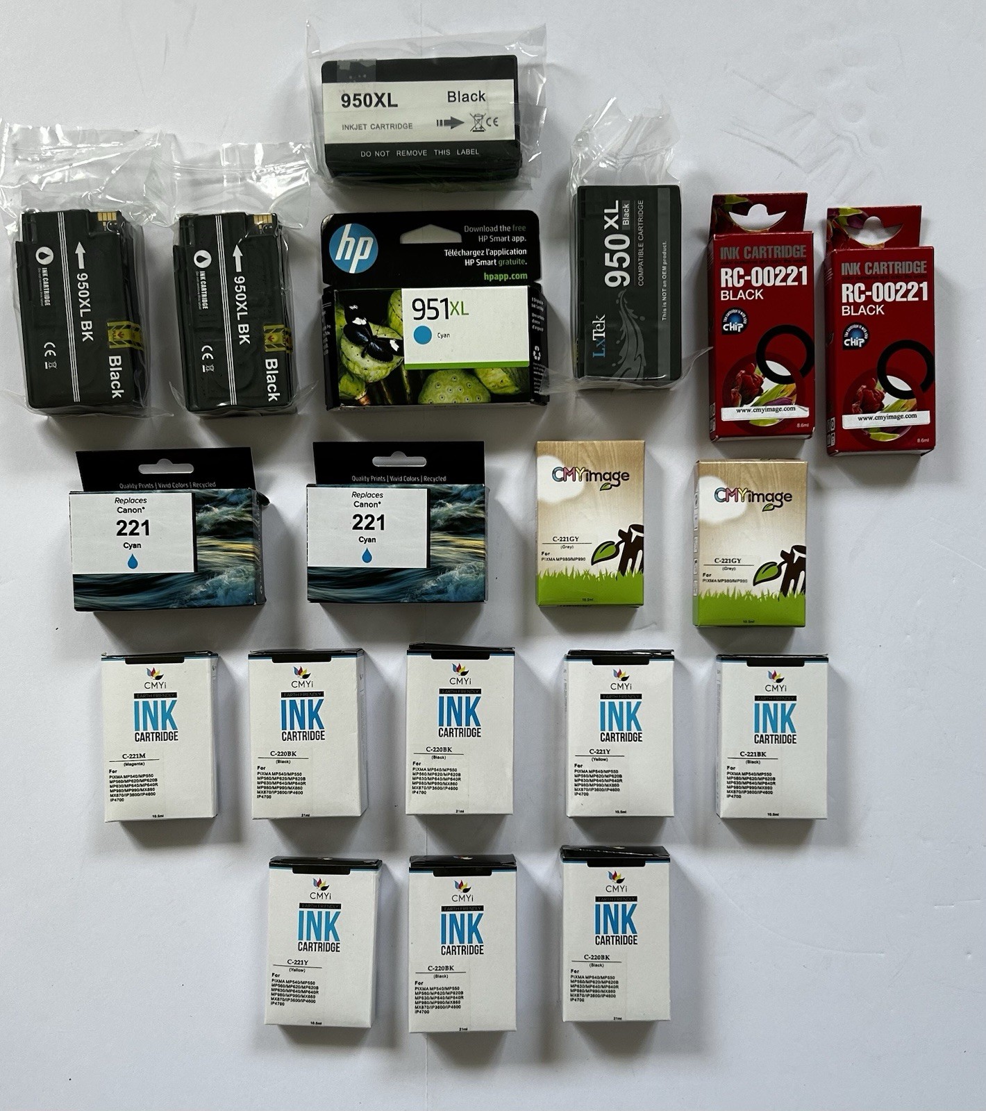LxTek 950XL Black printer cartridge Plus 19 More Cartridges - Sealed New