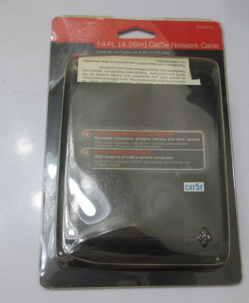 Gigaware 14-Ft (4.26m) Cat5e Network Cable w/ RJ-45 Modular Plugs - sealed NIB