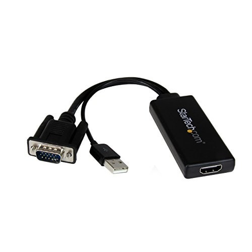 VGA to HDMI Adapter with USB Audio Converter for Laptop PC to HDTV