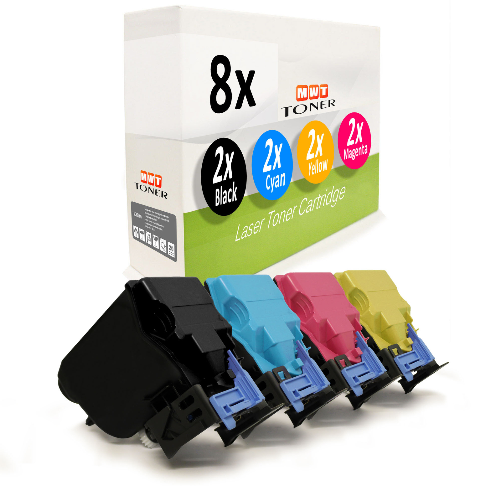 8x Cartridge Replaces Konica Minolta TNP27C TNP27K TNP27M TNP27Y TNP27