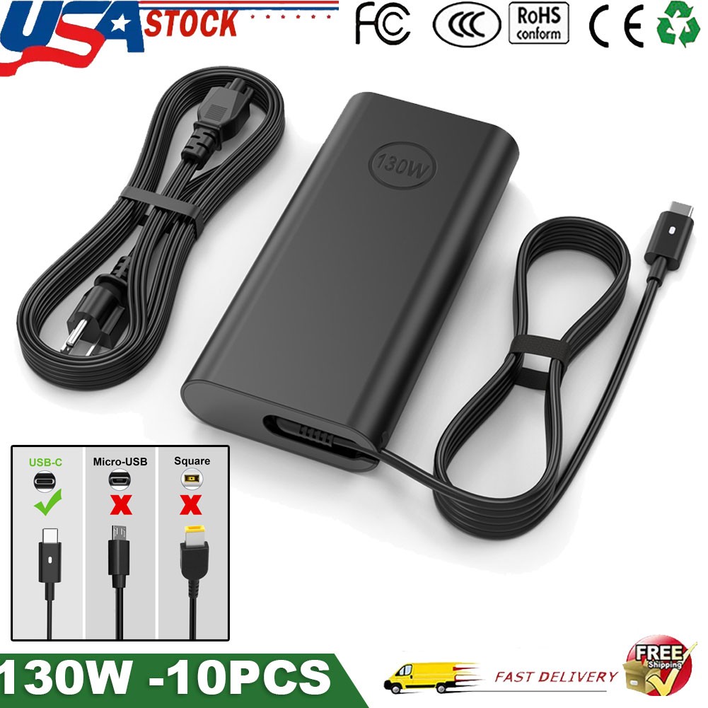 Lot 10Pcs 130W USB-C Adapter Charger For Dell XPS 12 2in1 7370 Precision 5530