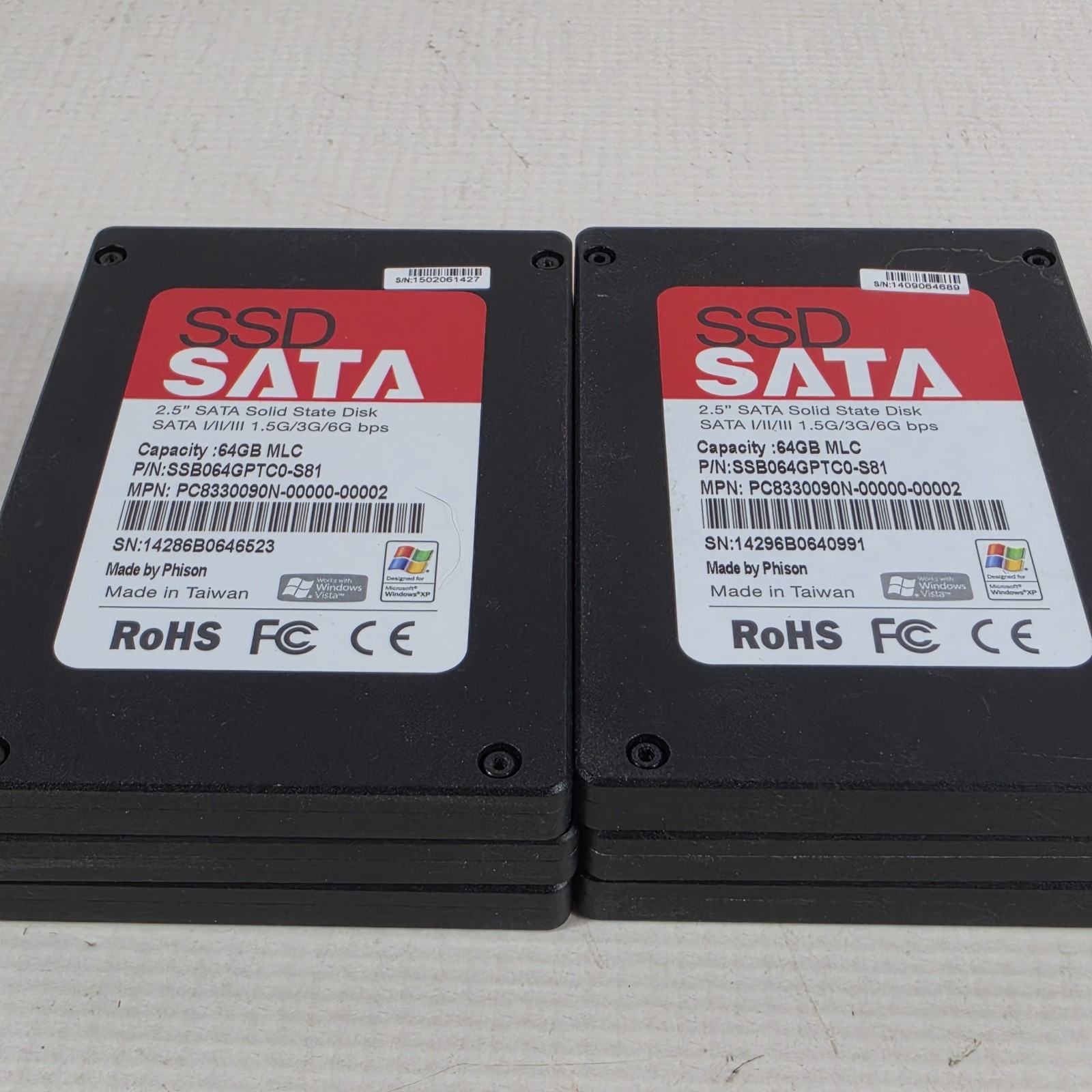 Phison 64GB SATA SDD I/II/III 6G bps Model SSB064GPTC0-S81 Used (1 PIECE ONLY)