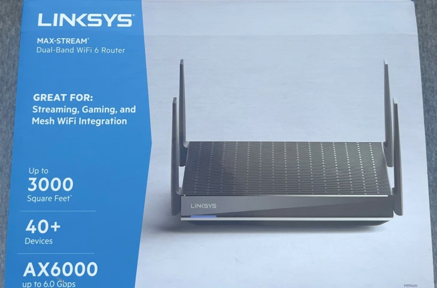 ✳️ Linksys Max Stream AX6000 MR9600 Dual-Band Mesh FAST Wi-Fi 6 Router New Seal
