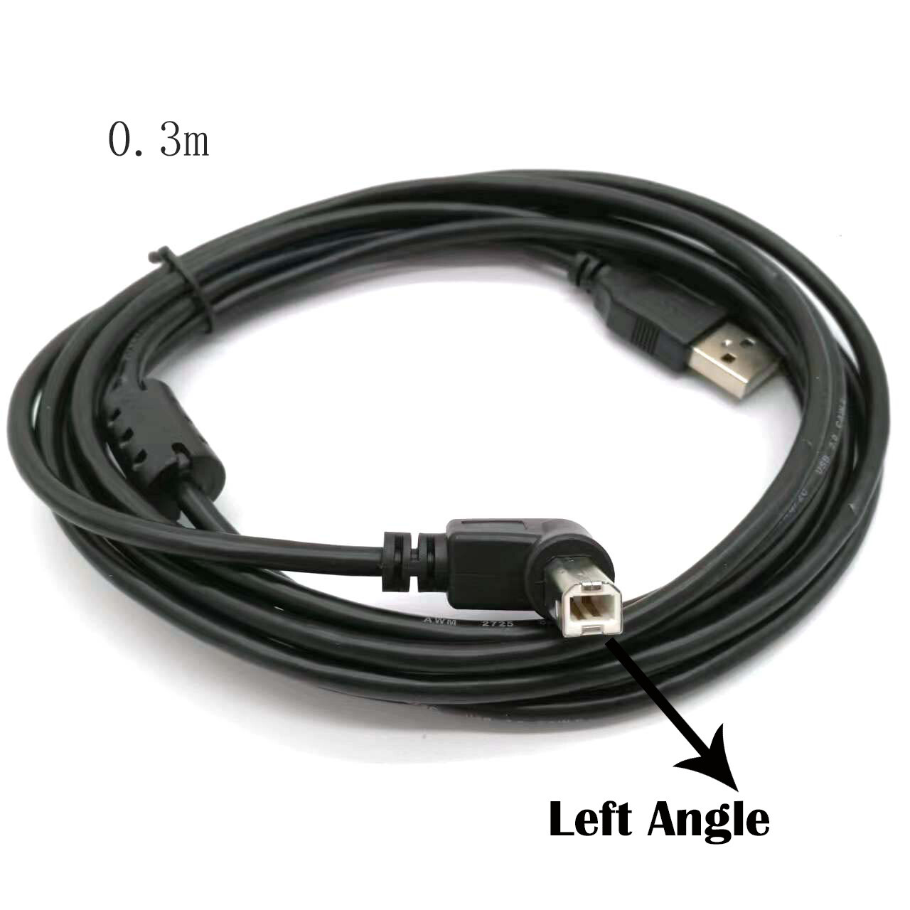 Premium 90-Degree Rotating USB 2.0 Printer/Scanner Cable for Space-Saving