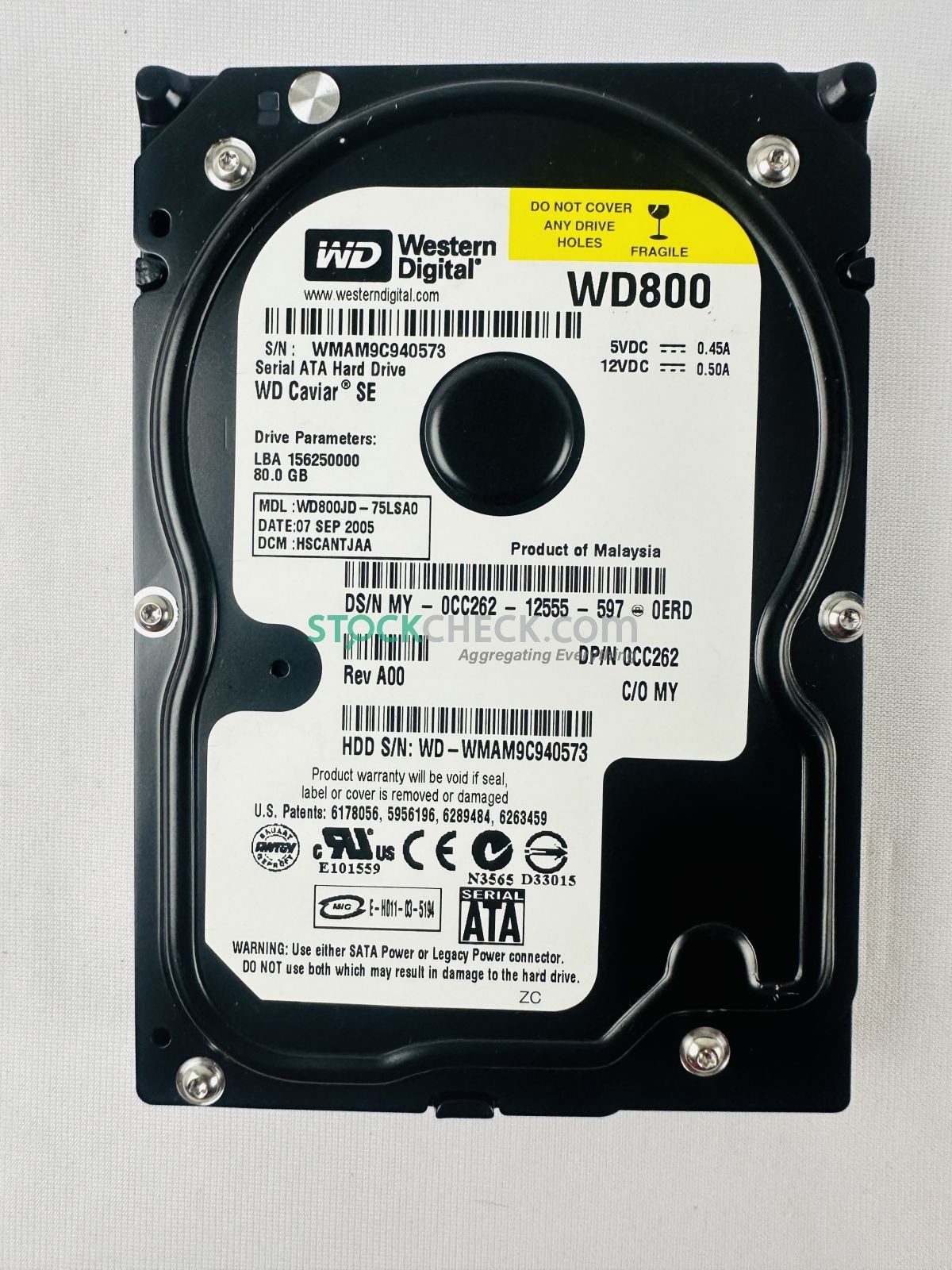 Western Digital WD800JD-75LSA0 Hard Disk Drive