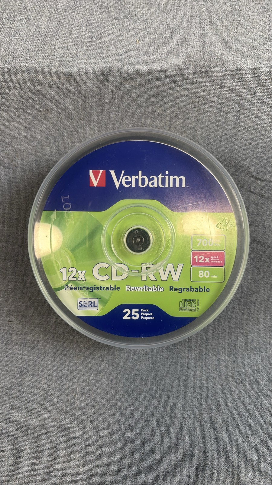 Verbatim CD-RW 25-Pack 700MB 80 Min 12X Rewritable Discs Spindle