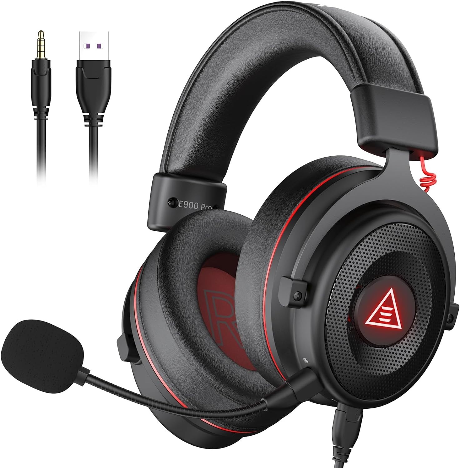 E900 Pro 7.1 Surround Sound Headphones - Comfortable Gaming Headset with Mic