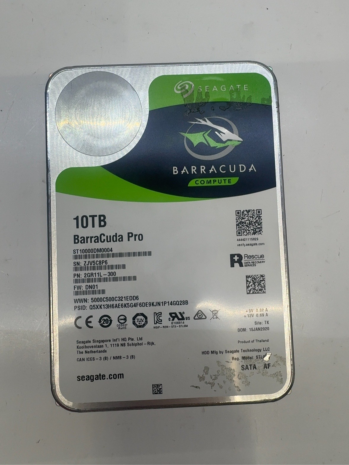 Seagate BarraCuda Pro 10TB ST10000DM0004 3.5" SATA III 7200RPM 256MB HDD T8E11