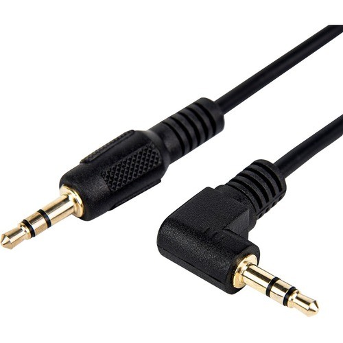 Rocstor Premium Slim 3.5mm to Right Angle Stereo Audio Cable 10 ft - M/M - Mini-