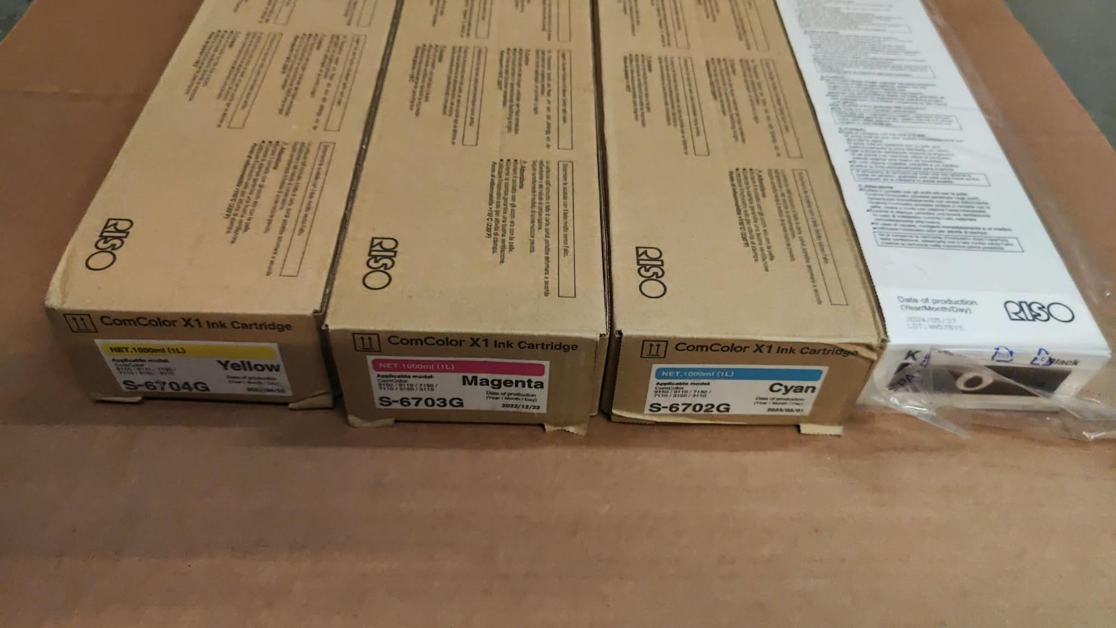 4x Genuine Riso ComColor Ink Cartridges for 9150 9110 7150 7110 3150 3110 2150