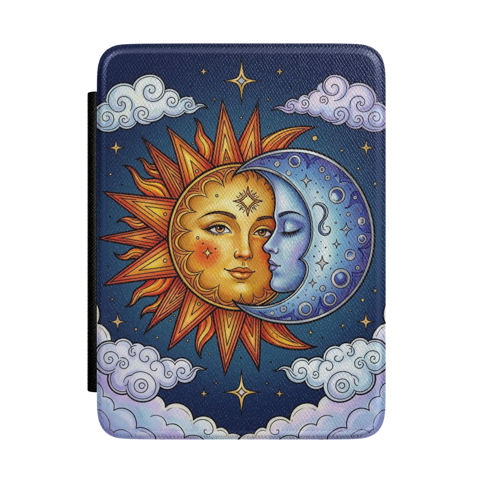Title: Sun and Moon Mandala Kindle Case Celestial E-Reader Cover Boho Design
