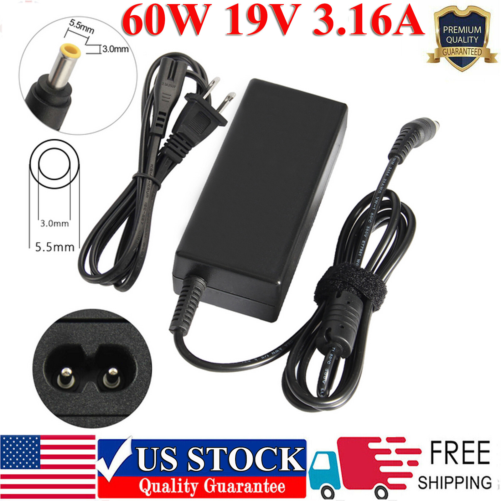 Adapter For Samsung NP-RV510-A05US Notebook Battery Charger Power Supply Cord F