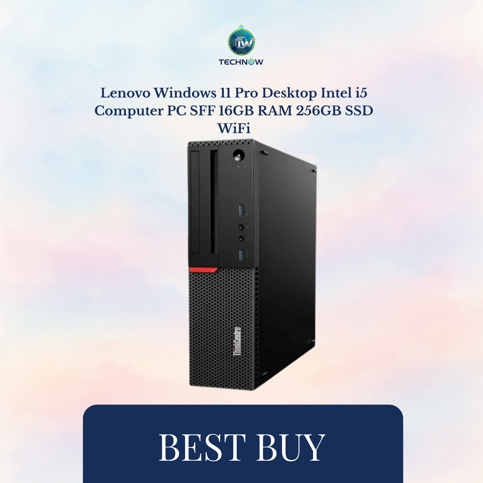 Lenovo Windows 11 Pro Desktop Intel i5 Computer PC SFF 16GB RAM 256GB SSD WiFi