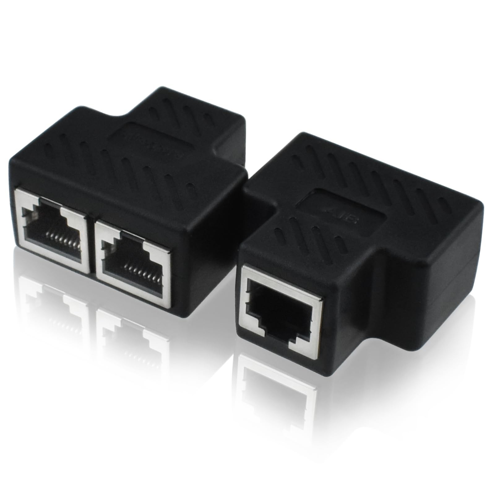 2 Pcs RJ45 Splitter Adapter, Ethernet Splitter 1 to 2, LAN Splitter Adapter f...