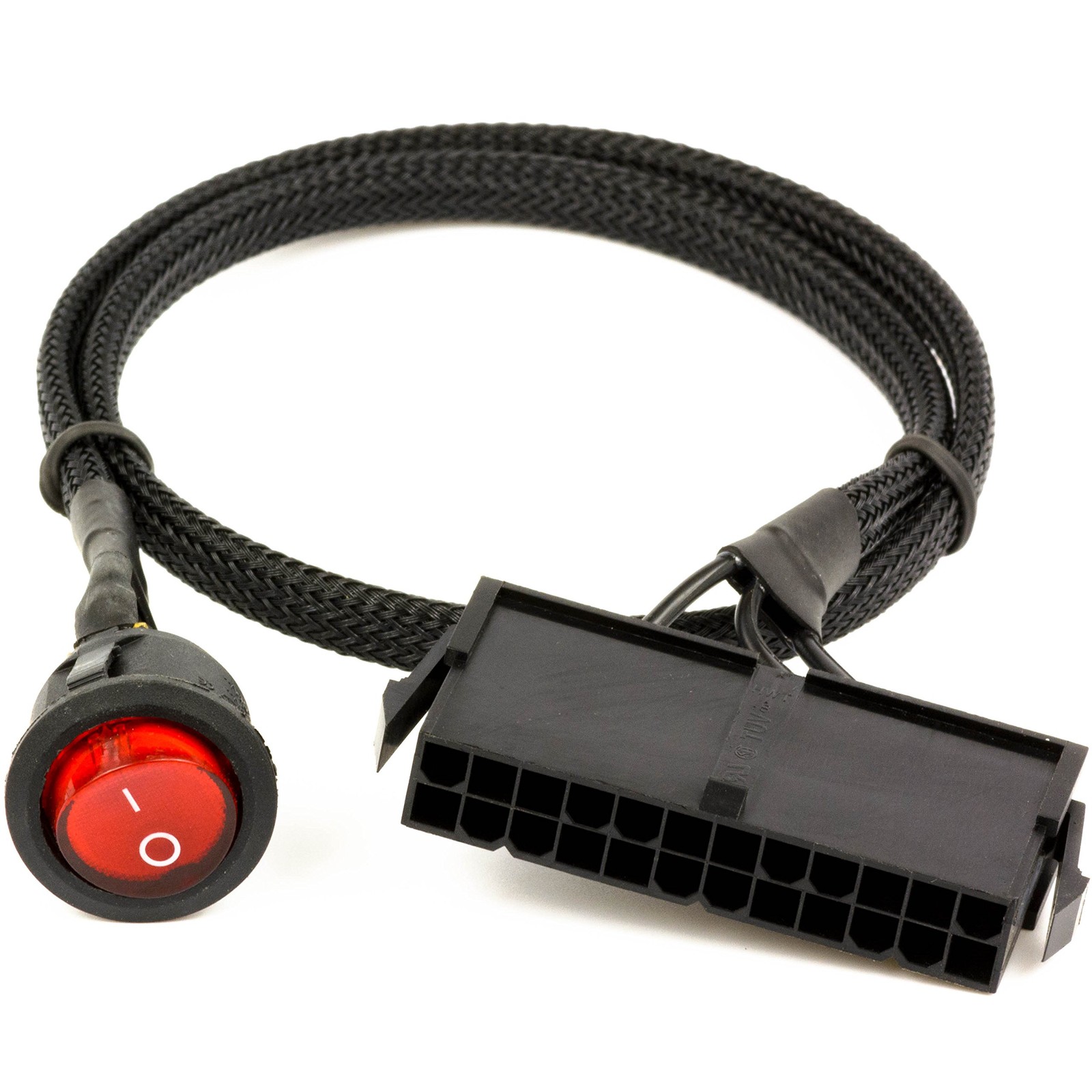 CRJ 24-Pin ATX Jumper Cable 24in Black LED Switch