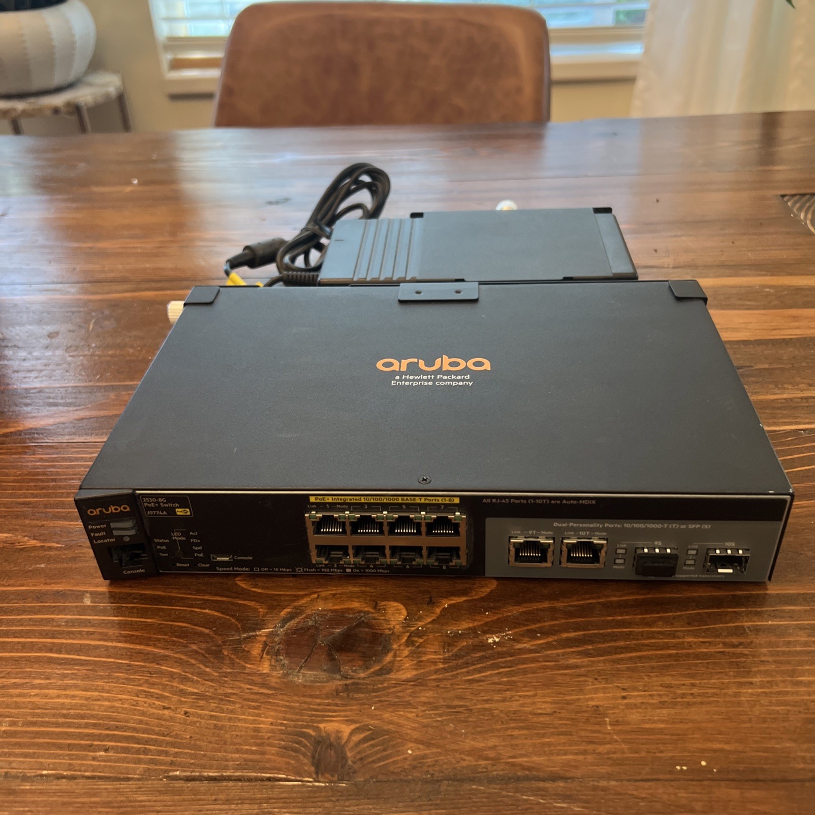 HPE Aruba 2530F 8G PoE+ 2SFP (J9774A) 8 Port Layer 2 Managed Switch With Adapter