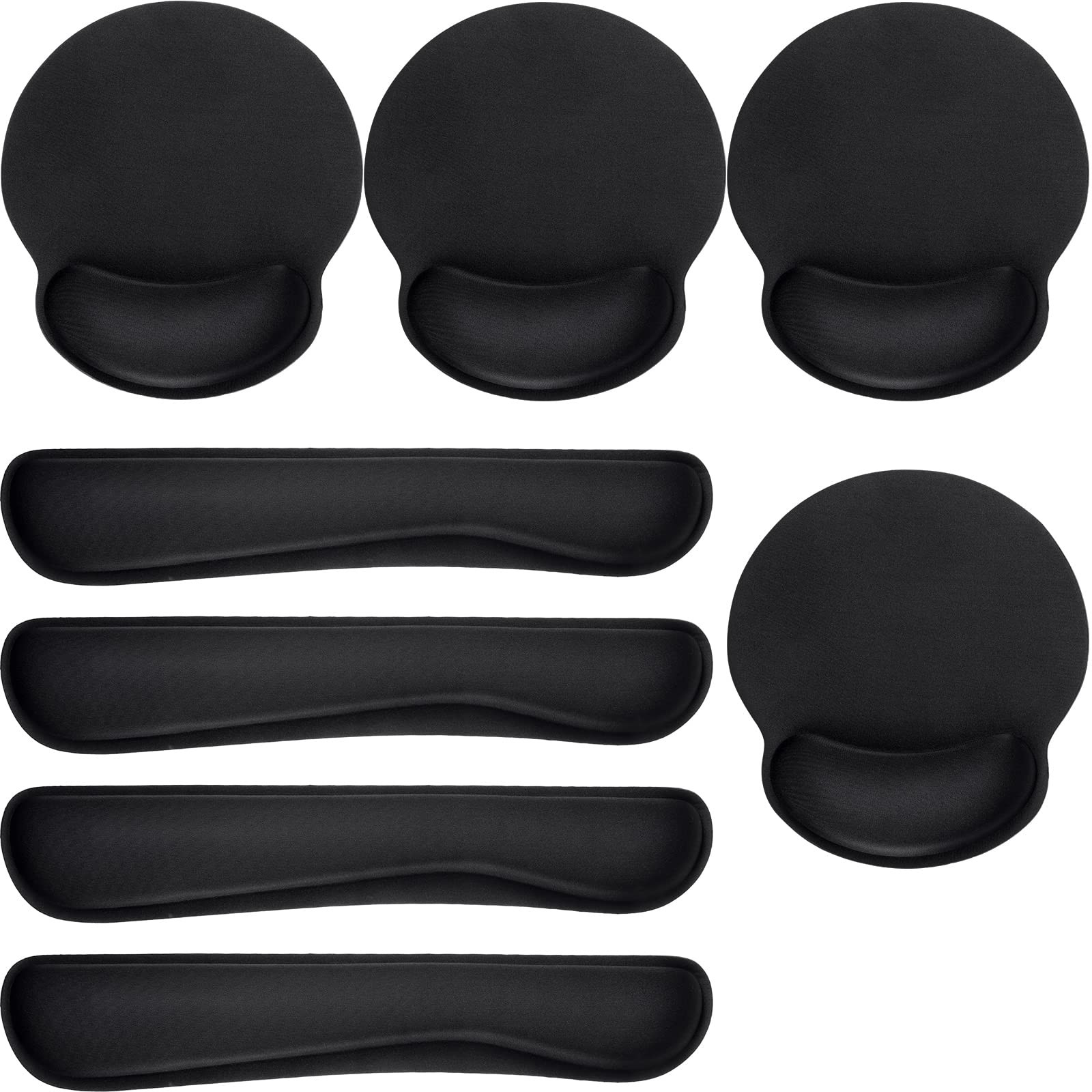 8 Pcs Ergonomic Mouse Pad and Keyboard with Wrist Support Set Soft Smooth Gel...
