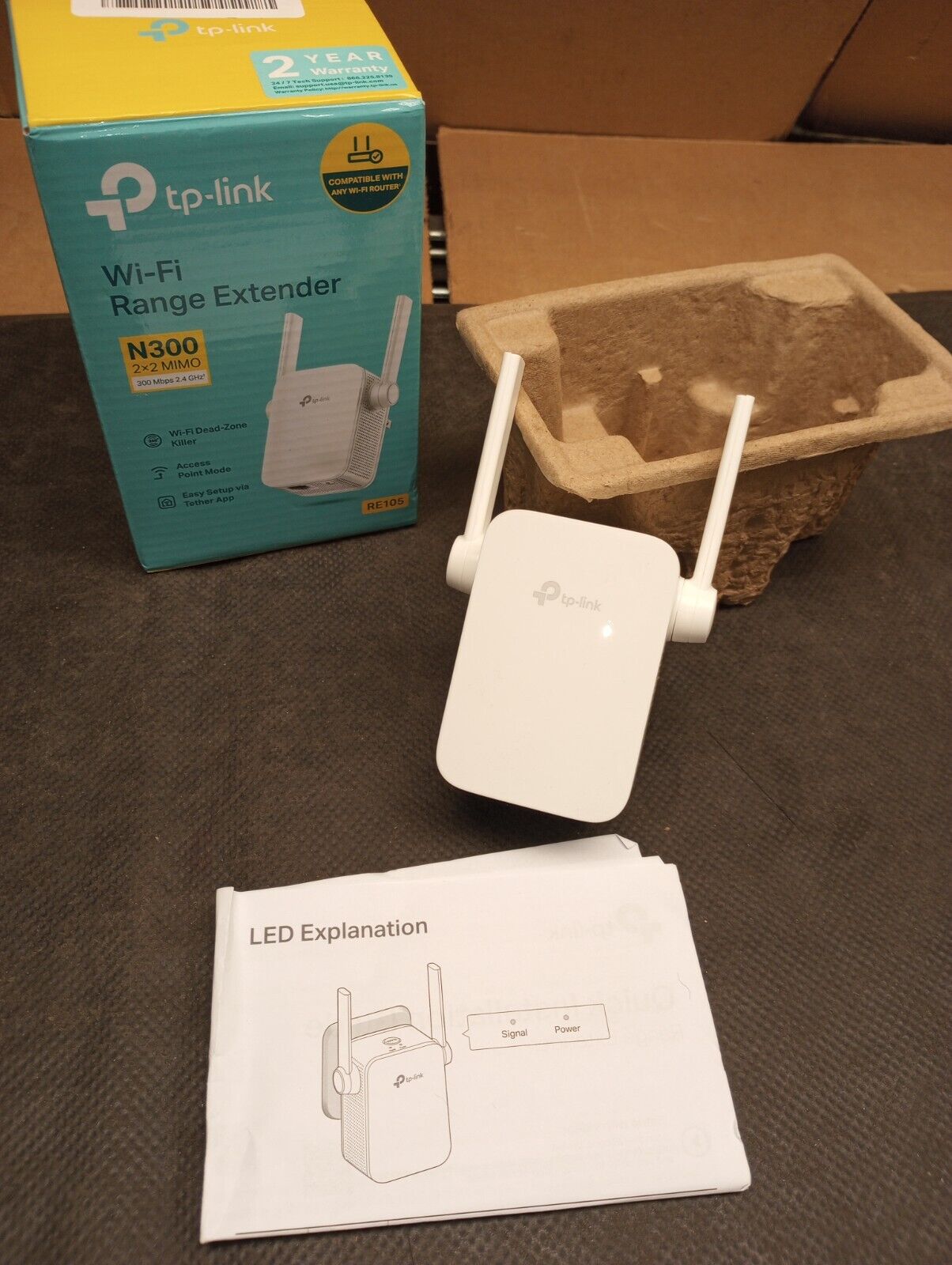 TP Link RE105 N300  2 x 2 Mimo Wi-Fi Range Extender NEW