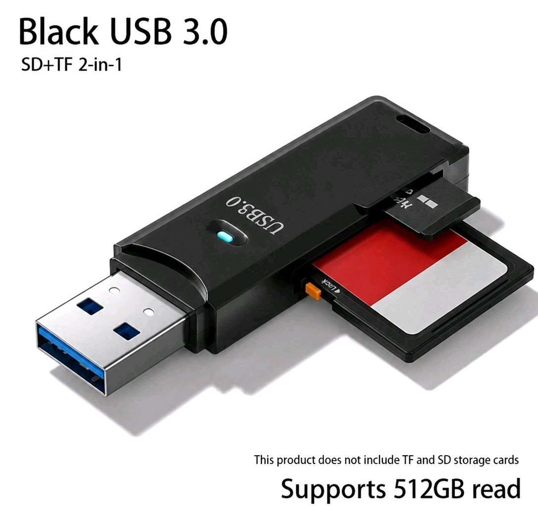 3 Pack 2-in-1 Memory Card Adapter USB 3.0 SD Micro SD TF Card Reader  Laptop PC
