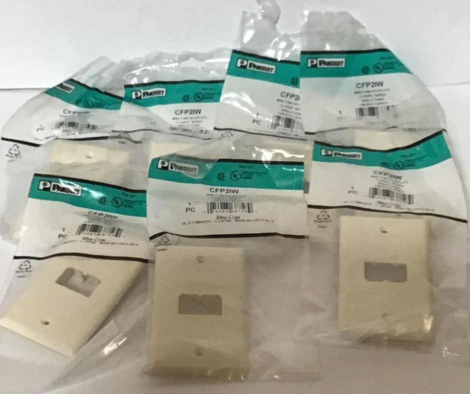 Panduit CFP2IW 2-Port Mini-Com Faceplate Off-White NEW 7 pieces
