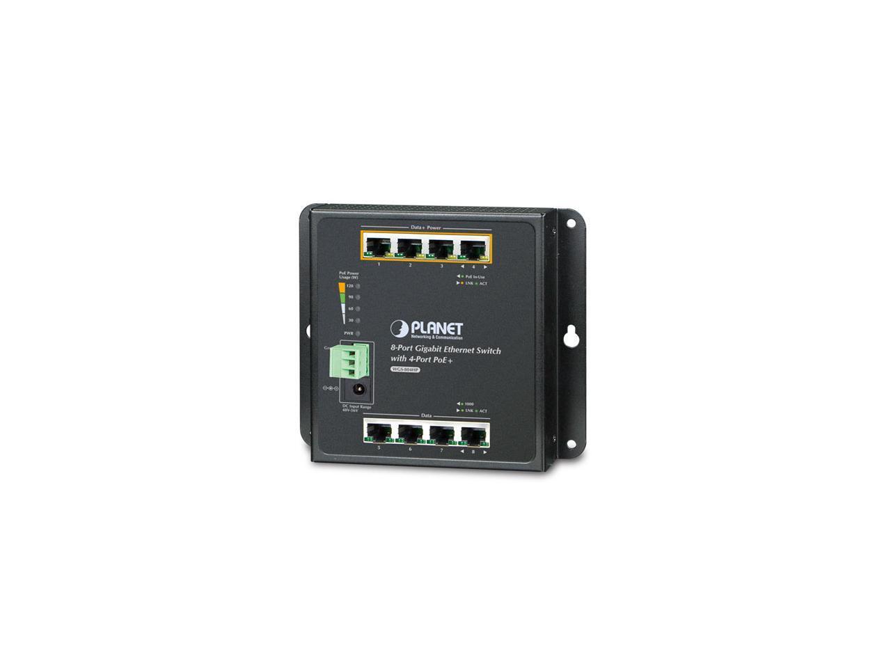 PLANET Technology - WGS-804HP - Planet 8-Port 10/100/1000T Wall Mounted Gigabit
