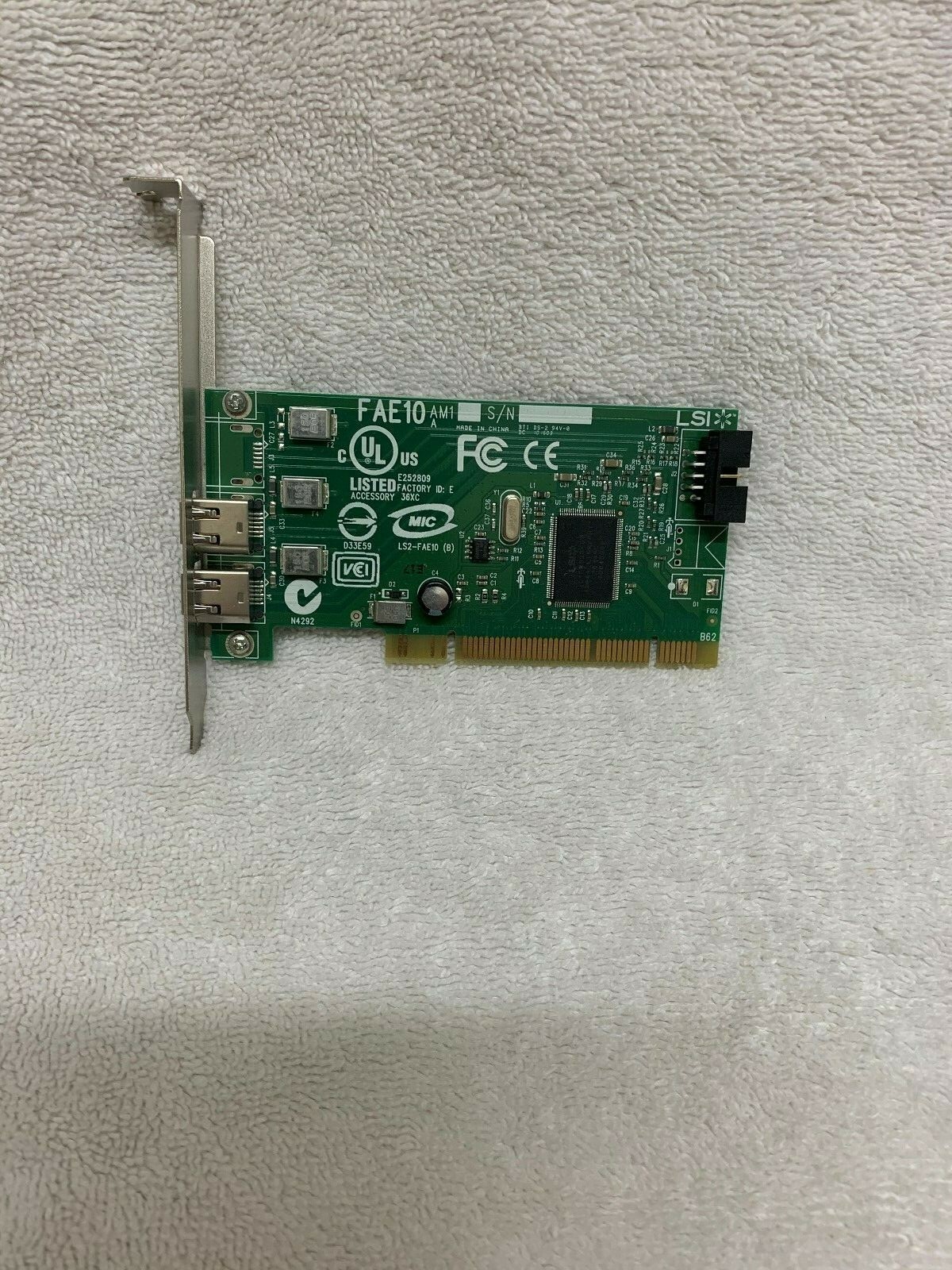Dell 0H924H Dual Port IEEE-1394 PCI FireWire Controller Card LSI L-FW323-07 CHIP