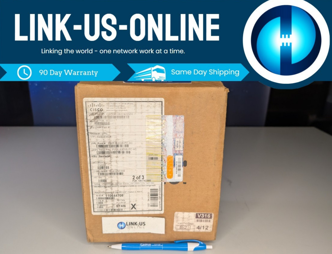 New Cisco PWR-IE65W-PC-AC power supply - Same Day Shipping In Stock.
