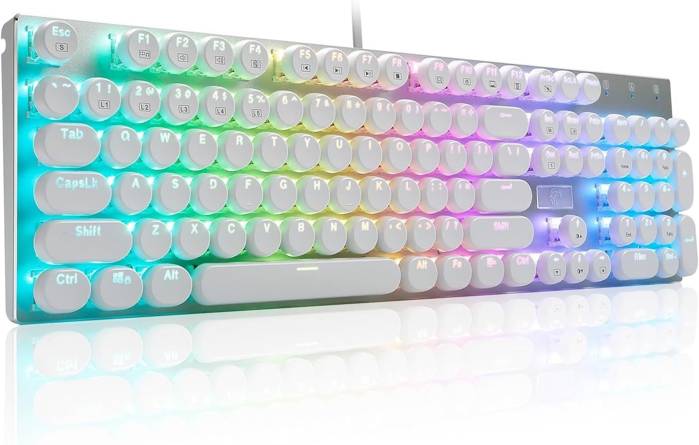HUO JI E-Yooso Z-88 Typewriter Style Mechanical Gaming Keyboard, Blue Switches