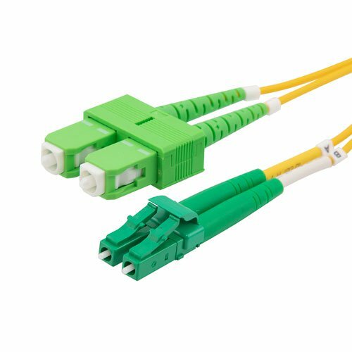 10 PACK LOT 5m LC(APC)-SC(APC) Duplex 9/125 OS2 Singlemode Yellow OFNR 16FT