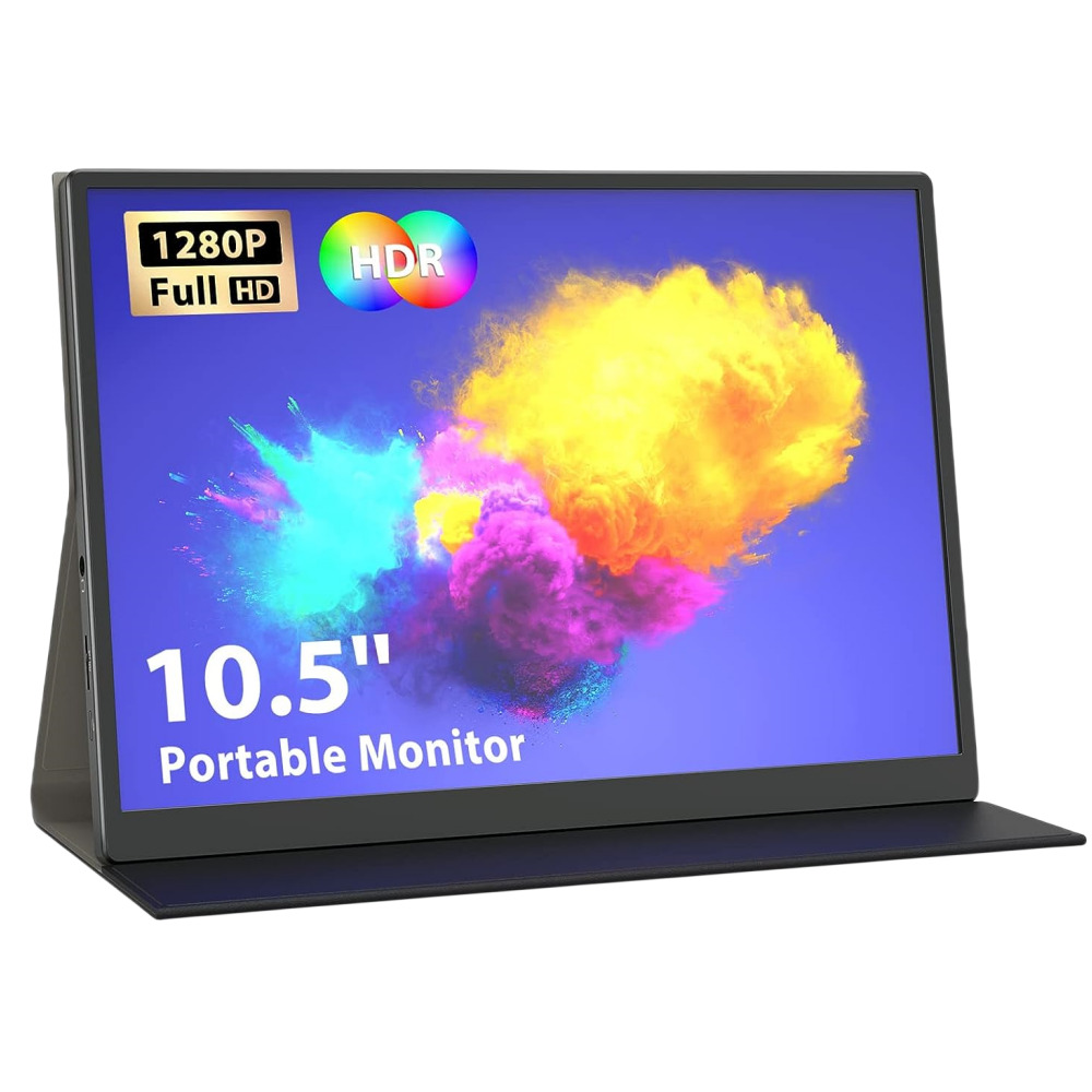Miktver Portable Gaming Monitor 10.5\'\' 1280P 100% SRGB Laptop Monitor Extender