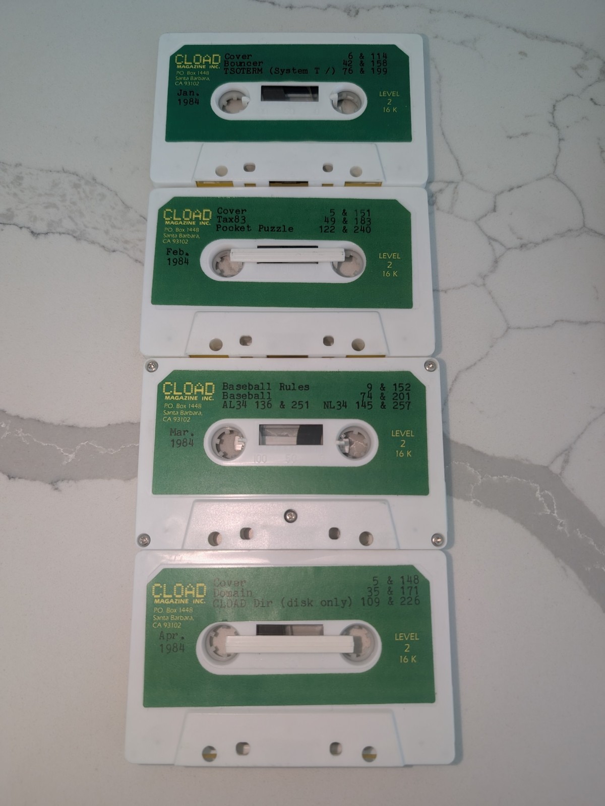 Vintage 1984 CLOAD Magazine January–April Program Cassette Tape Lot TRS-80