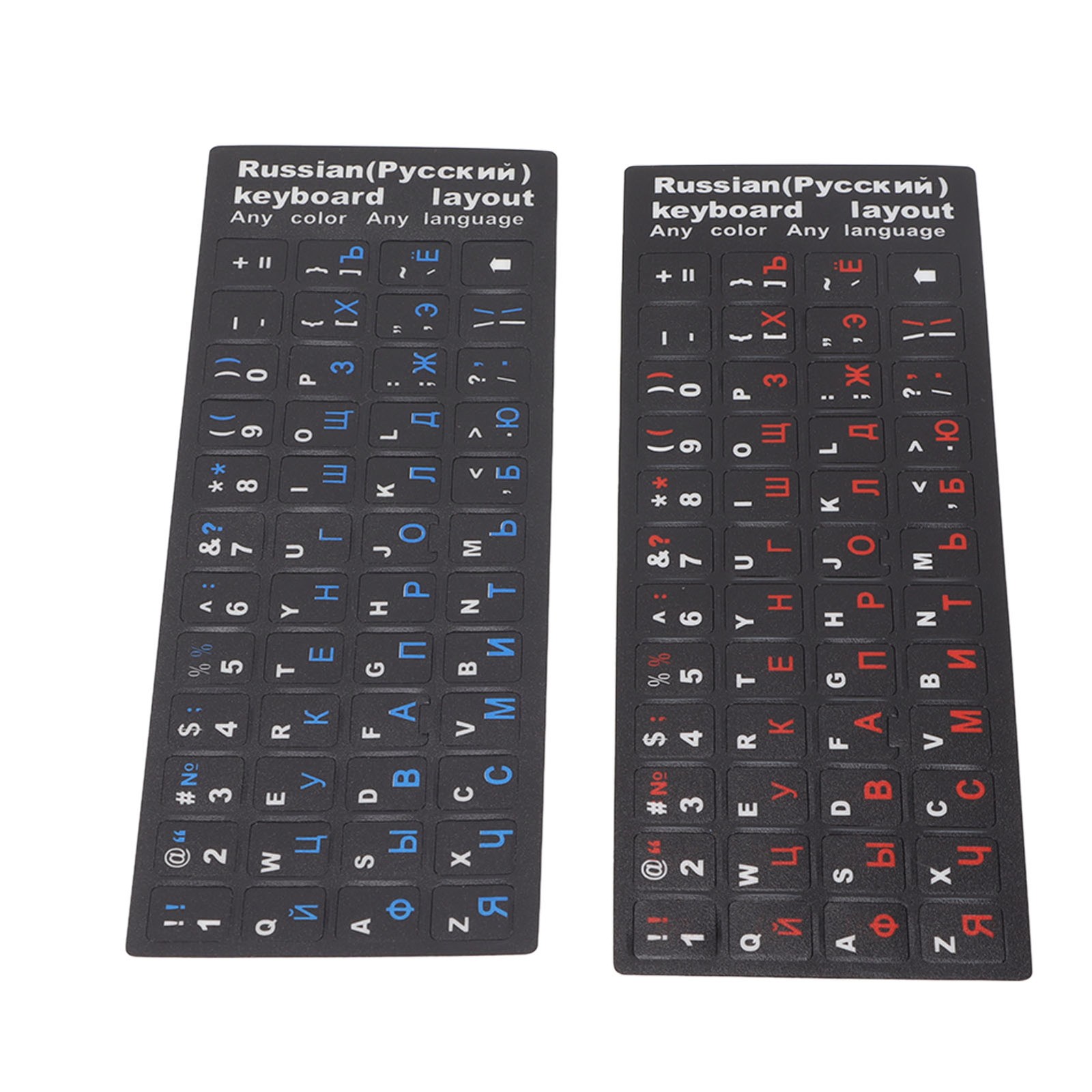 2Pcs Russian Keyboard Stickers Unique Coating Waterproof Dustproof Russian