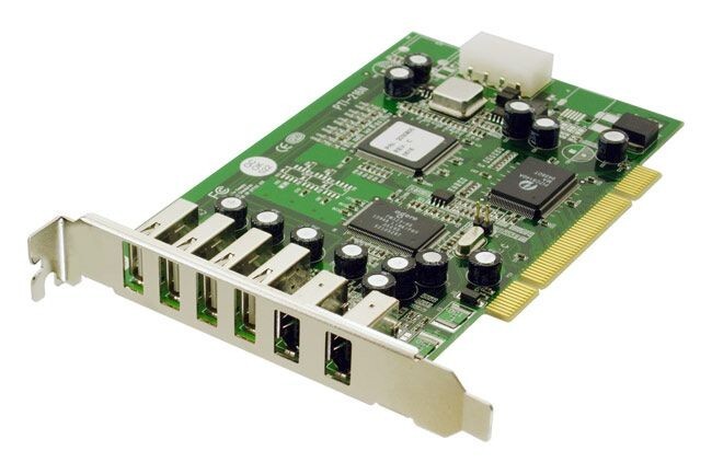Adaptec 2x Firewire & 4x USB 2.0 PCI Card with Molex 12V Power Booster NEW