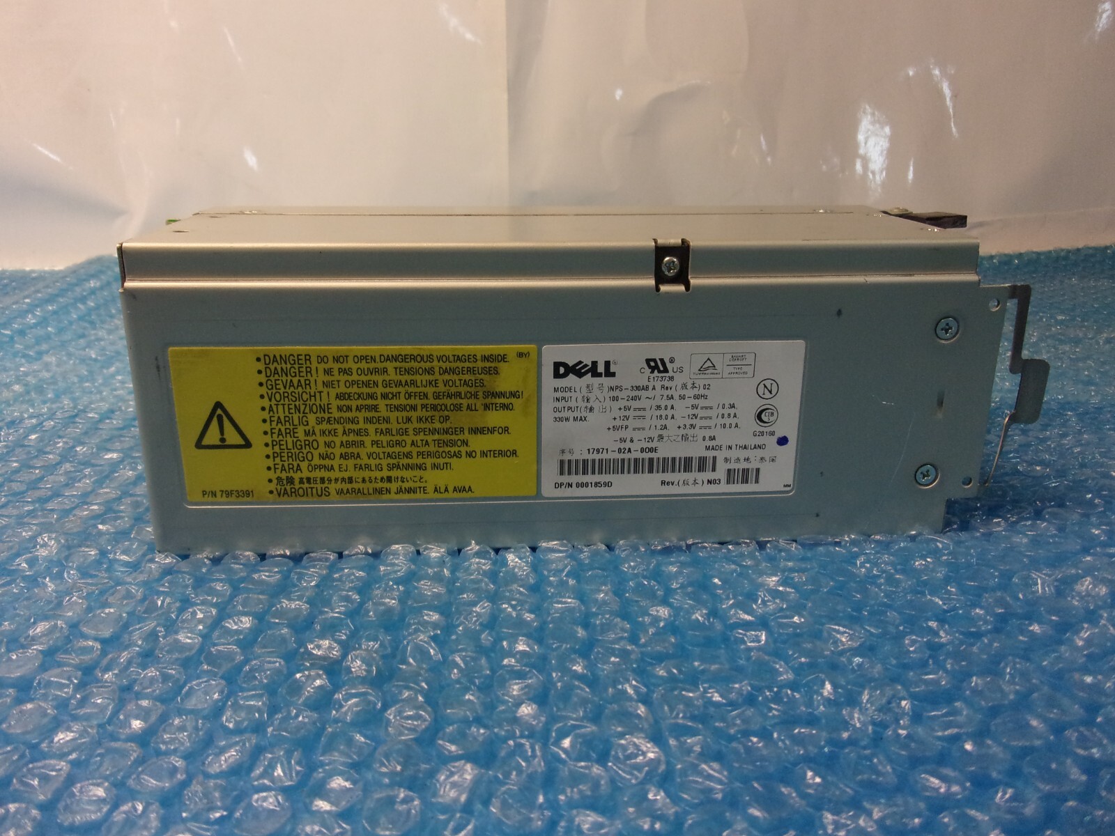 DELL POWER SUPPLY, NPS330AB A, INPUT 100-240V, OUTPUT +5V, 330W MAX