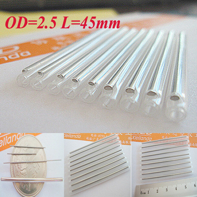 1000pcs Dia 2.5mm Fiber Optic Fusion Splice Protection Sleeves Tube 45mm Clear