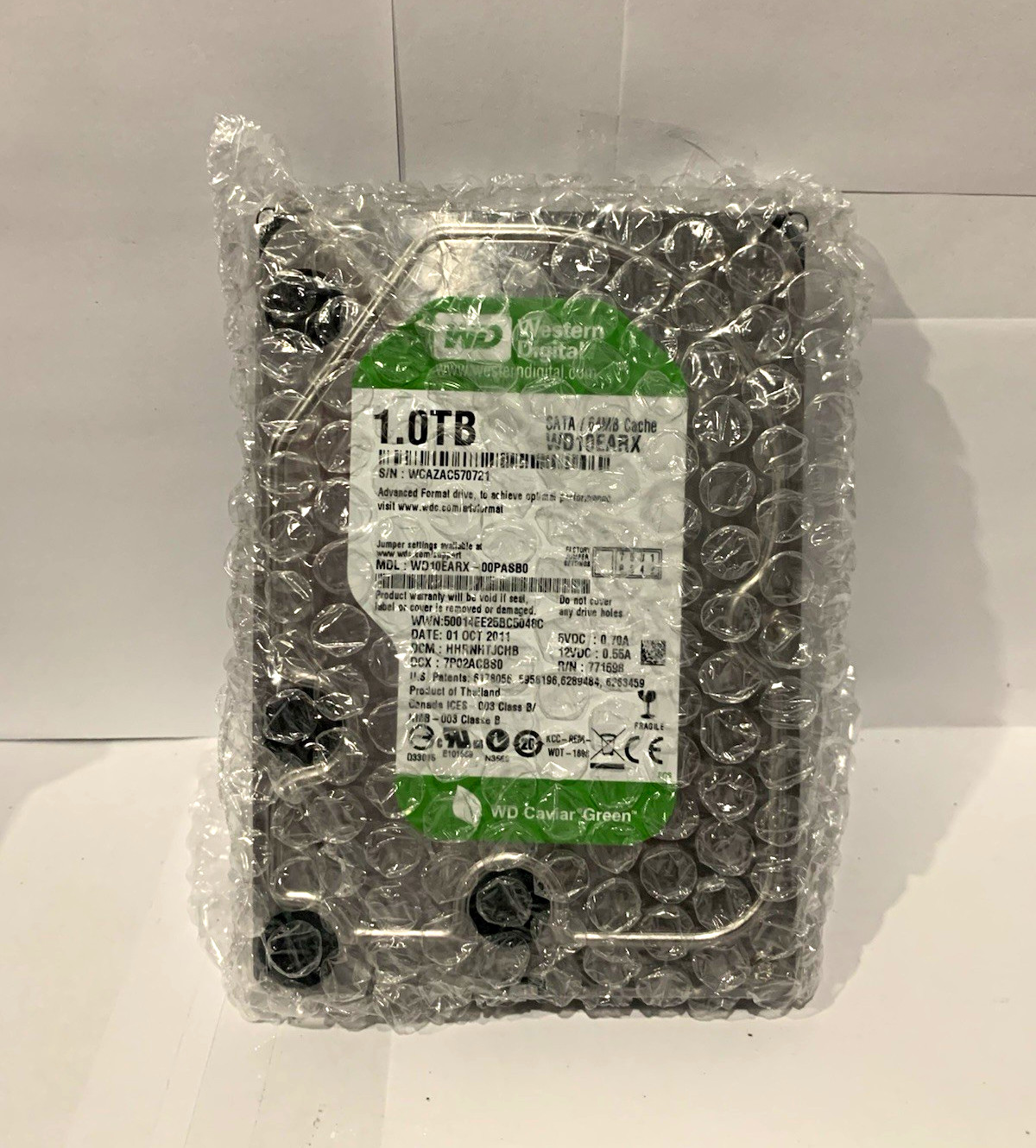 Western Digital WD Caviar Green WD10EARX 1TB SATA 3.5in 64MB HDD