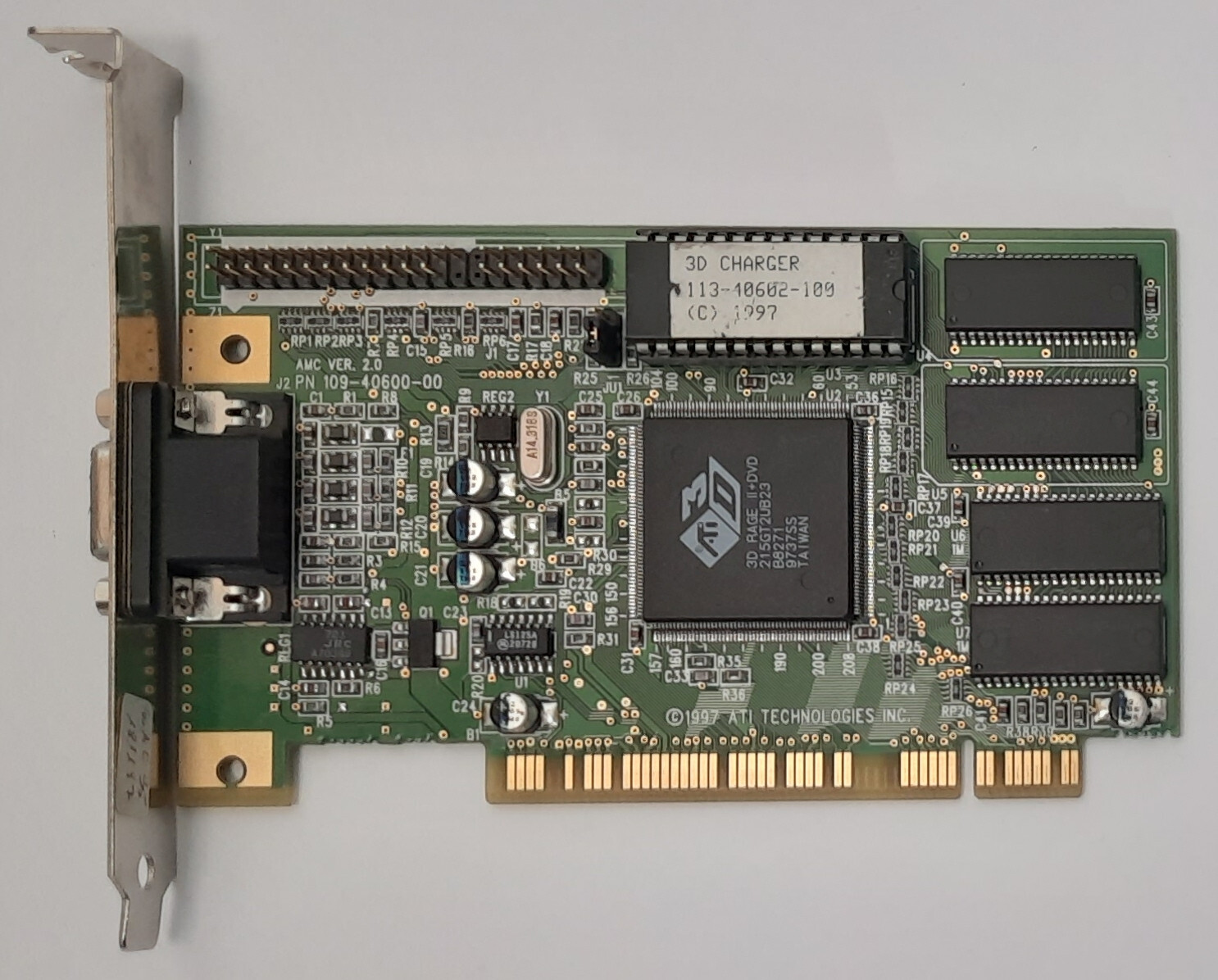 ATI 3D Charger PCI Graphics Card (3D Rage II + DVD, 109-40600-00, 2MB, Retro, 1997)