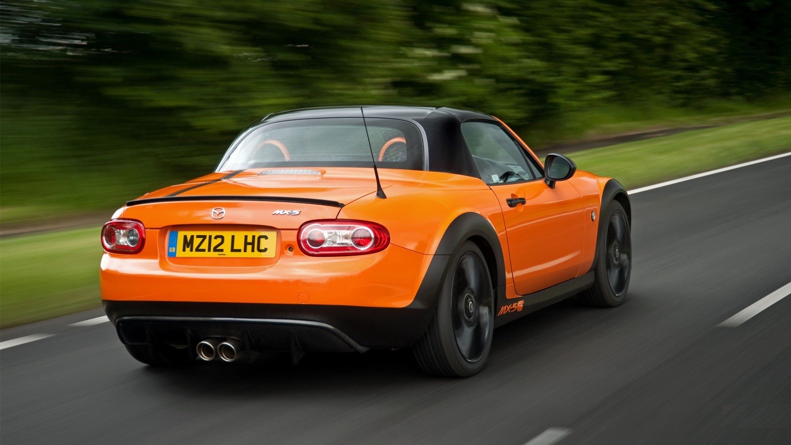 Cars mazda japanese concept art mx 5 orange Desk Mat Stitched