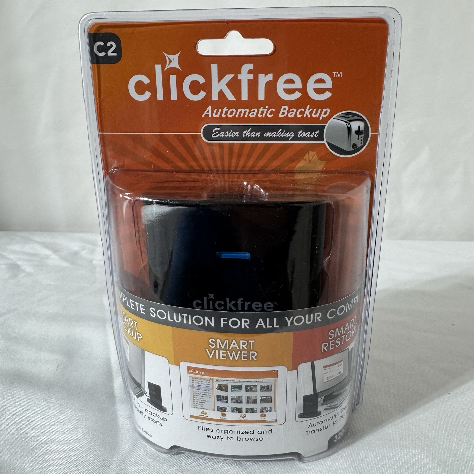 Clickfree C2 Automatic Home Backup Drive 320 GB Windows PC MAC New SEALED