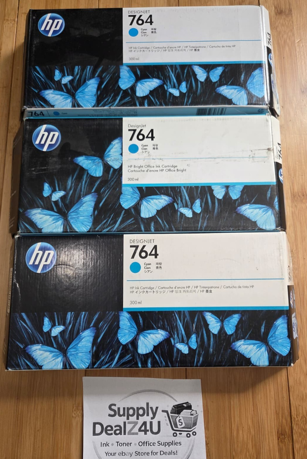 GENUINE HP 764 Cyan Ink C1Q13A DesignJet T3500 T7200 Plotter OEM SEALED