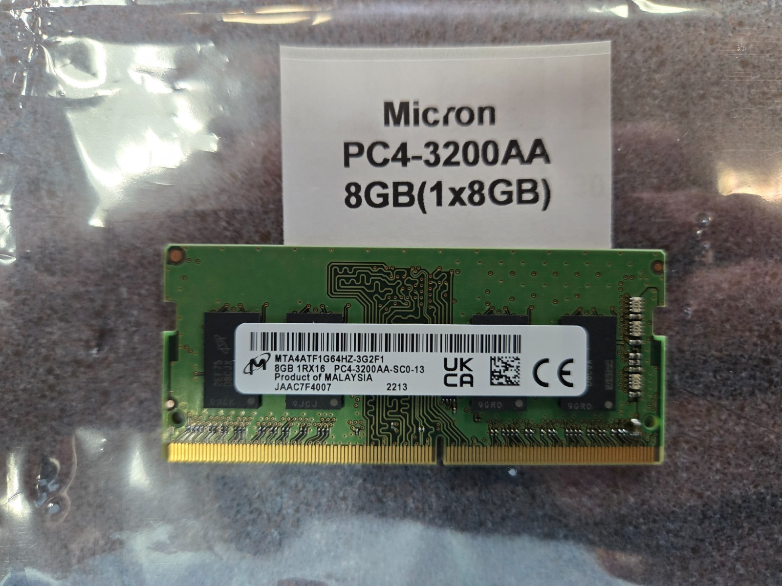 Micron 8GB (Set 1 x 8gb)  Laptop RAM sodimm PC4-3200AA