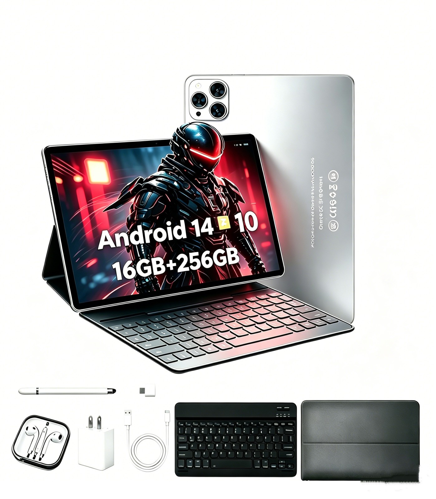 10.1 inch Android 14 Tablet 8GB RAM 256GB ROM with SIM Card Slot Satellite GPS