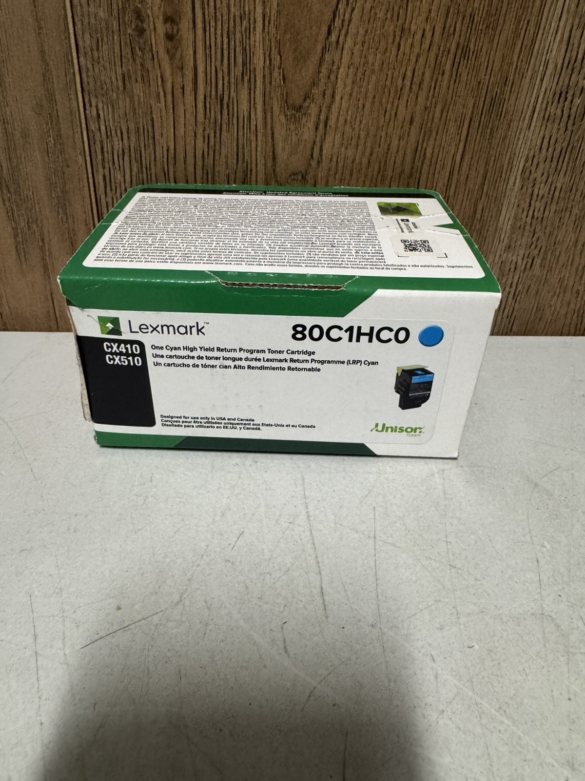 Lexmark 80C1HC0 Cyan High Yield Return Program Toner CX410 CX510 New Open B