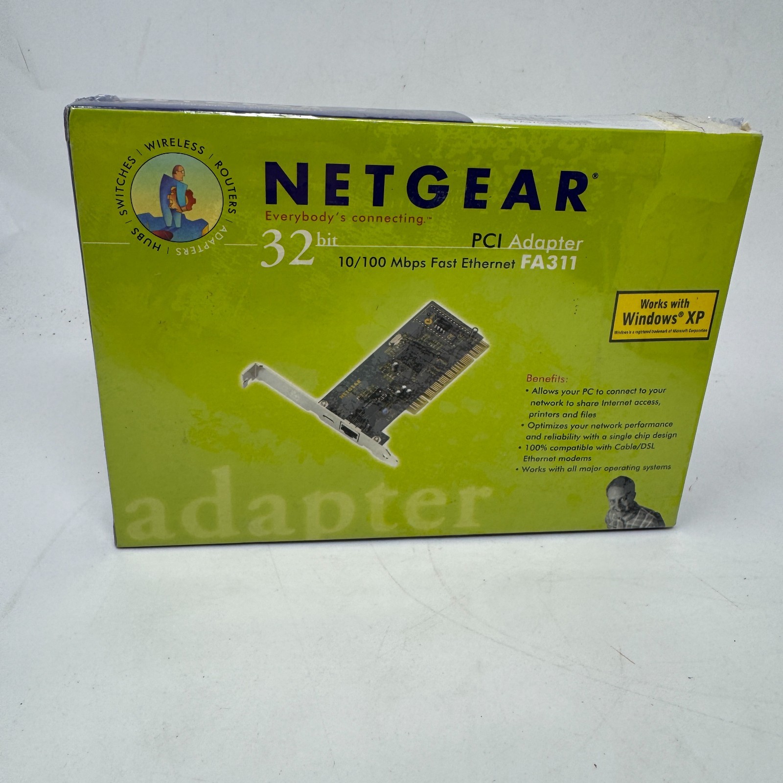 New Sealed Netgear 32 bit PCI Adapter FA311 10/100 Mbps Fast Ethernet